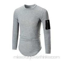MISYAA Shirts for Men Long Sleeve Zipper Tank Top Solid Muscle Shirt Breathable Undershirt Masculinous Gifts Mens Tops Gray B07NCTRQ5N